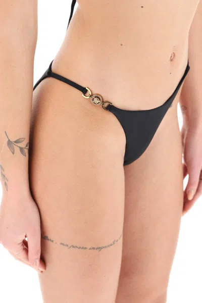 Shop Versace Medusa Bikini Bottom In Nero