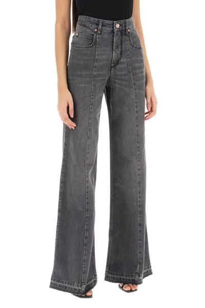 Shop Isabel Marant Noldy Wide Leg Jeans In Grigio