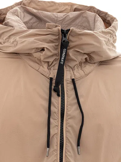Shop C.p. Company Hazelnut Technical Fabric Hodded Men's Jacket In Beige