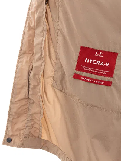 Shop C.p. Company Hazelnut Technical Fabric Hodded Men's Jacket In Beige