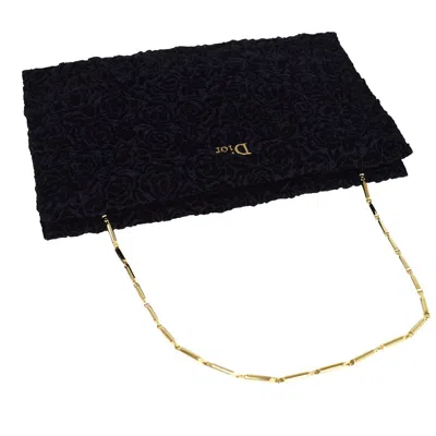 Shop Dior Navy Velvet Clutch Bag ()