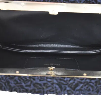Shop Dior Navy Velvet Clutch Bag ()