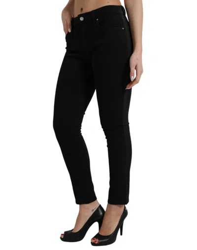 Shop Dolce & Gabbana Chic Black Mid Waist Denim Women's Jeans