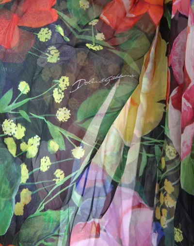 Shop Dolce & Gabbana Chic Floral Maxi Slip Dress In Multicolor Women's Silk