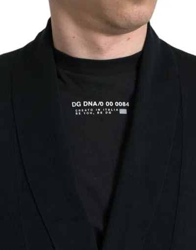 Shop Dolce & Gabbana Elegant Black Cashmere Robe With Waist Men's Belt