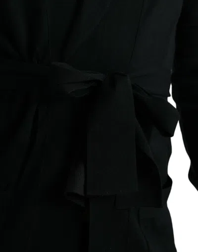 Shop Dolce & Gabbana Elegant Black Cashmere Robe With Waist Men's Belt
