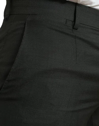 Shop Dolce & Gabbana Elegant Dark Grey Skinny Dress Men's Pants In Dark Gray