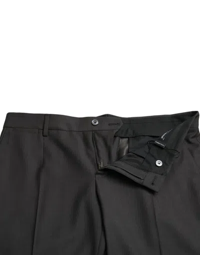 Shop Dolce & Gabbana Elegant Dark Grey Skinny Dress Men's Pants In Dark Gray