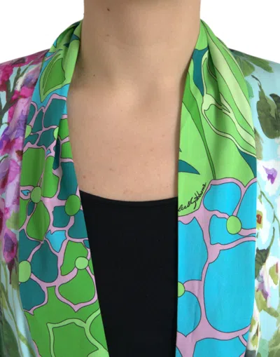 Shop Dolce & Gabbana Elegant Floral Silk Bathrobe Women's Jacket In Multicolor