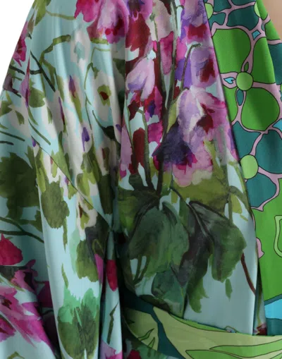 Shop Dolce & Gabbana Elegant Floral Silk Bathrobe Women's Jacket In Multicolor