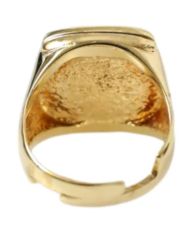 Shop Dolce & Gabbana Elegant Gold Plated Logo Engraved Men's Ring