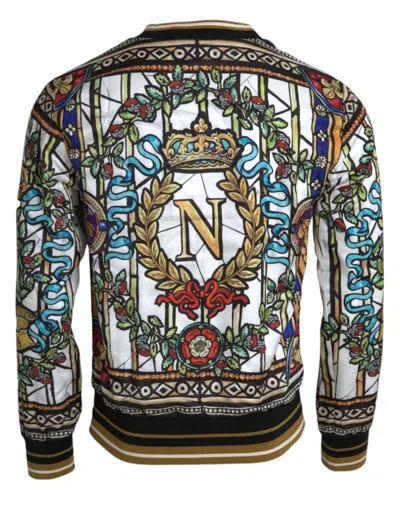 Shop Dolce & Gabbana Napoleon Print Crew Neck Pullover Men's Sweater In Multicolor