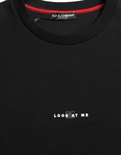 Shop Dolce & Gabbana Round Neck Tee With Stylish Eyes Men's Print In Black