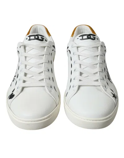 Shop Dolce & Gabbana Sleek White Low Top Leather Men's Sneakers