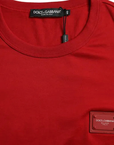 Shop Dolce & Gabbana Stunning Crew Neck Logo Tee In Men's Red