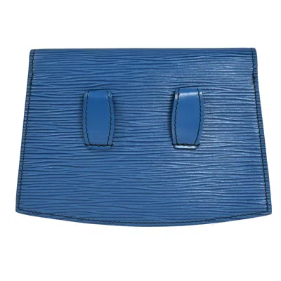 Pre-owned Louis Vuitton Tilsitt Blue Leather Clutch Bag ()