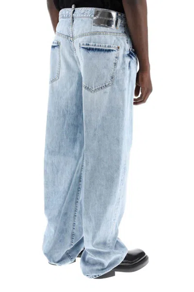 Shop Dsquared2 "oversized Jeans With Destroyed In Blu
