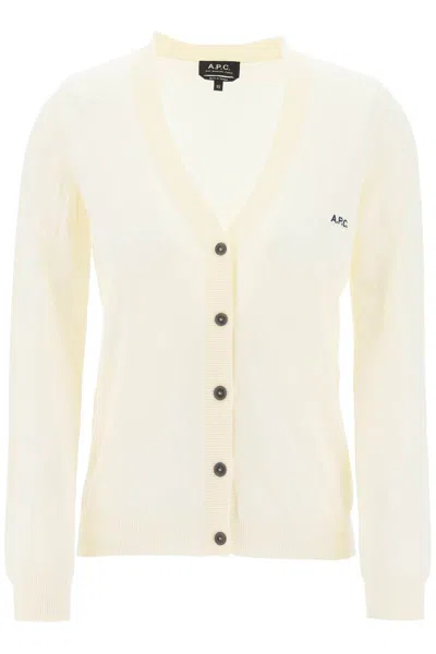 Shop Apc Cotton Bella Cardigan For In Bianco