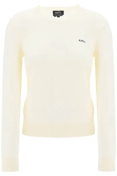 Shop Apc Cotton Victoria Pullover Sweater In Bianco
