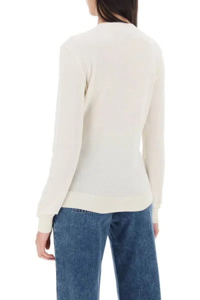 Shop Apc Cotton Victoria Pullover Sweater In Bianco