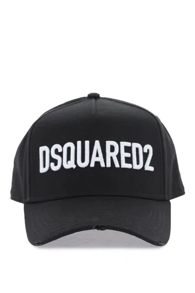 Shop Dsquared2 Embroidered Baseball Cap In Bianco