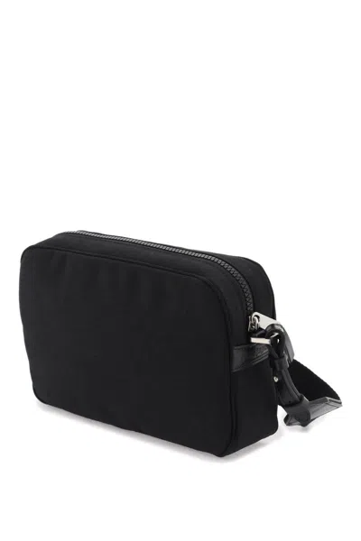 Shop Palm Angels Embroidered Logo Camera Bag With In Nero