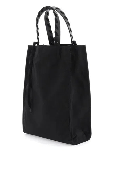 Shop Palm Angels Embroidered Logo Tote Bag With In Nero