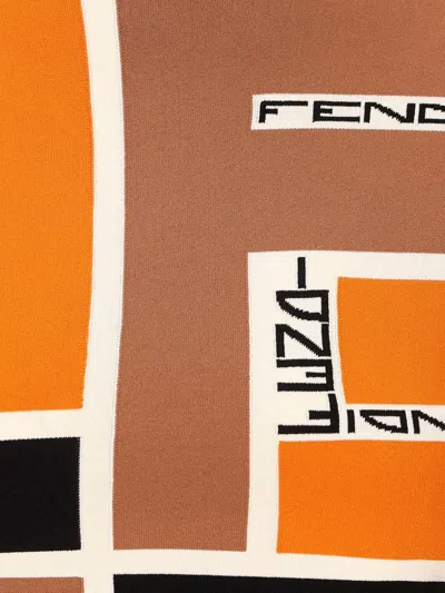 Shop Fendi Jerseys In Orange/ash
