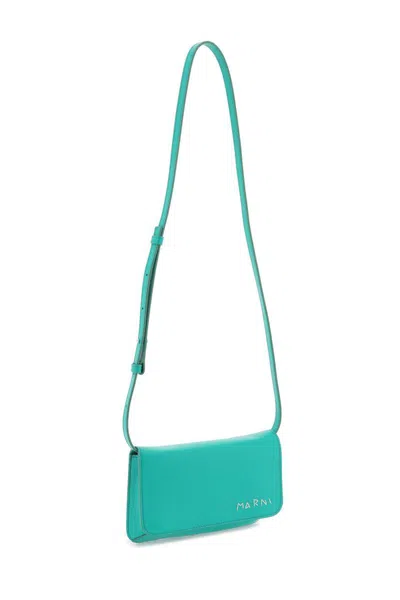 Shop Marni Flap Trunk Shoulder Bag With In Verde