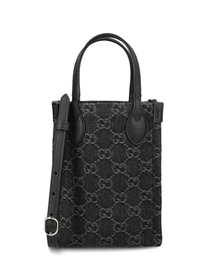 Shop Gucci Handbags In Blk.med.grey