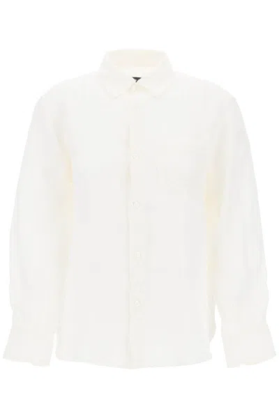 Shop Apc Linen Sela Shirt For In Bianco