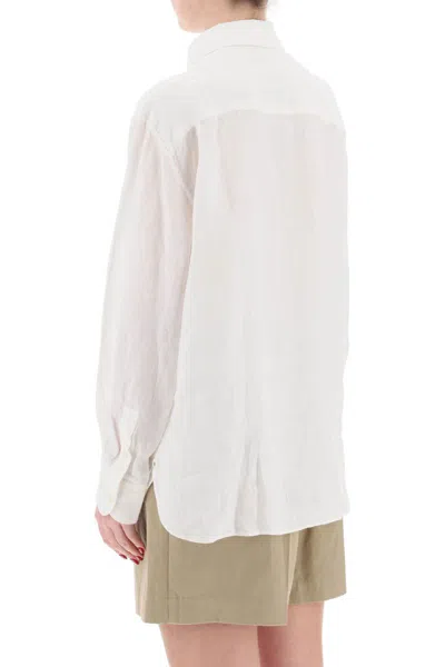 Shop Apc Linen Sela Shirt For In Bianco