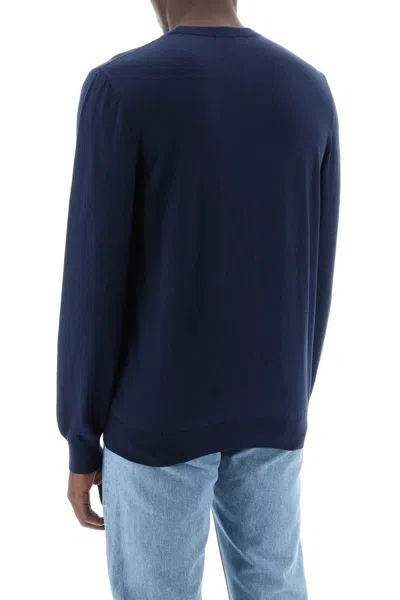 Shop Apc Mayeul Cotton Crewneck Pul In Blu