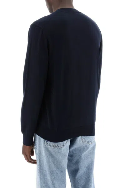 Shop Apc Melville Cotton Crewneck Pullover In Blu