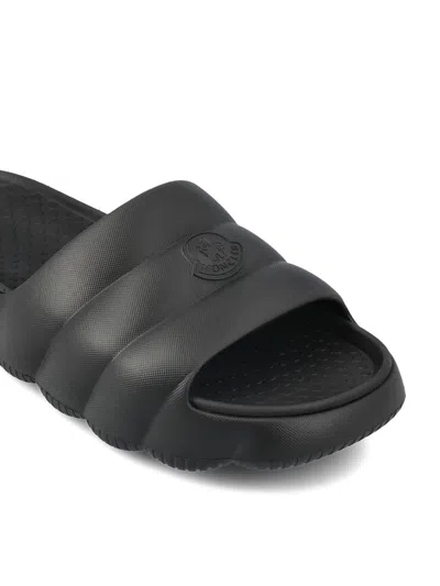 Shop Moncler Sandals In Black