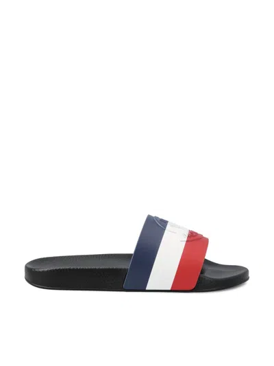 Shop Moncler Sandals In Charcoal
