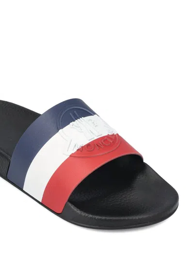 Shop Moncler Sandals In Charcoal