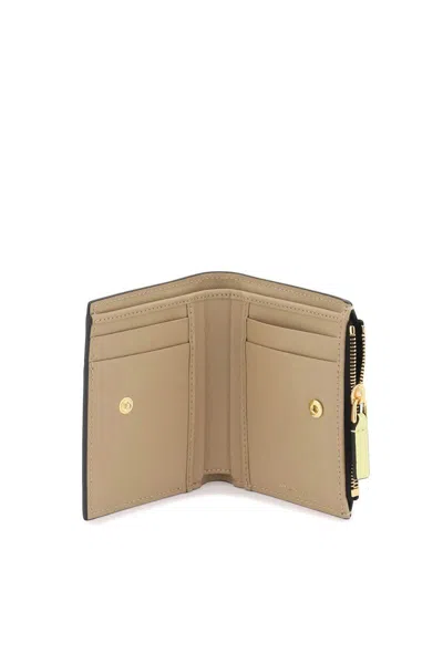 Shop Marni Multicolored Saffiano Leather Bi-fold Wallet In Beige