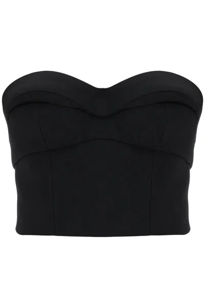 Shop Versace Padded Cup Bustier Top With In Nero
