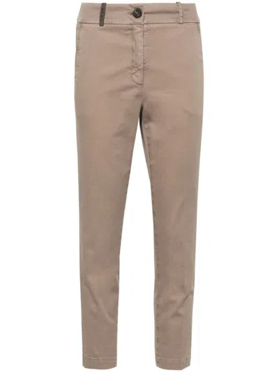 Shop Peserico Trousers In Beige