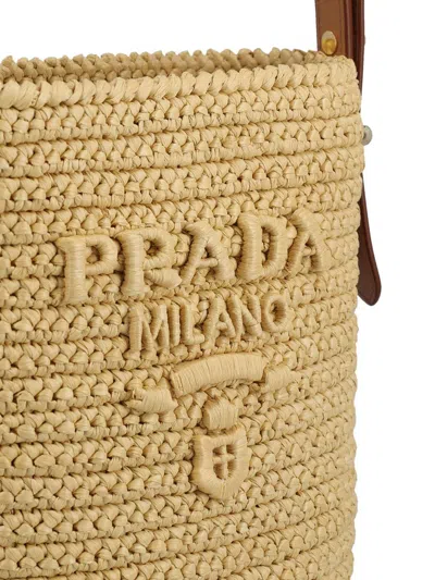 Shop Prada Handbags In Natural