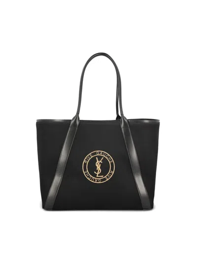 Shop Saint Laurent Handbags In Black/beige/black