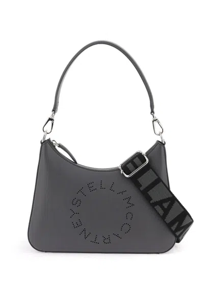 Shop Stella Mccartney Small Logo Shoulder Bag In Grigio