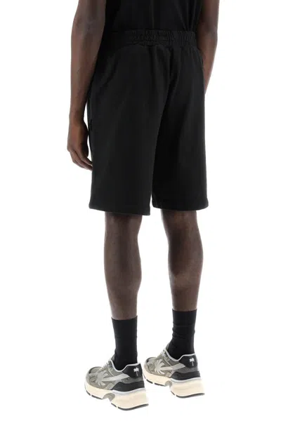 Shop Palm Angels Sporty Bermuda Shorts With Logo In Nero