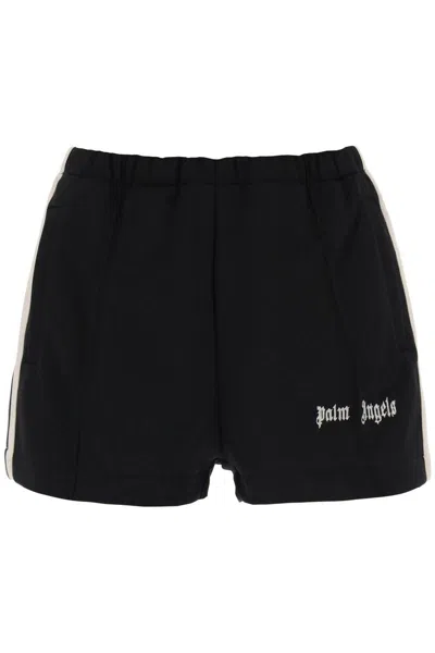 Shop Palm Angels Track Shorts With Contrast Bands In Nero