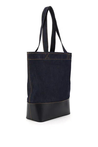 Shop Apc Axel Denim Tote Bag In Blu