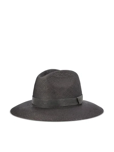 Shop Brunello Cucinelli Hats In Black+ultrablack