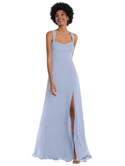 Shop After Six Contoured Wide Strap Sweetheart Maxi Dress In Blue