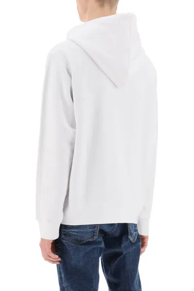 Shop Dsquared2 Cool Fit Printed Hoodie In Bianco
