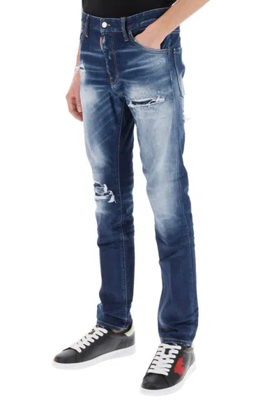 Shop Dsquared2 Cool Guy Jeans In Medium Worn Out Booty Wash In Blu